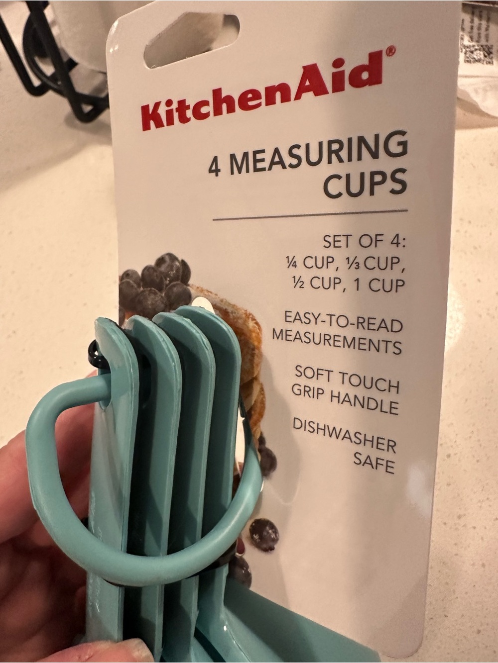 KitchenAid Aqua Blue 4-Piece Measuring Cup Set - Picture 3 of 7